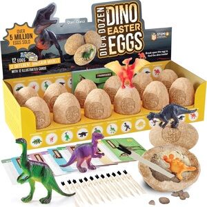 Dino Dig Kit with 12 Colorful Dinosaurs